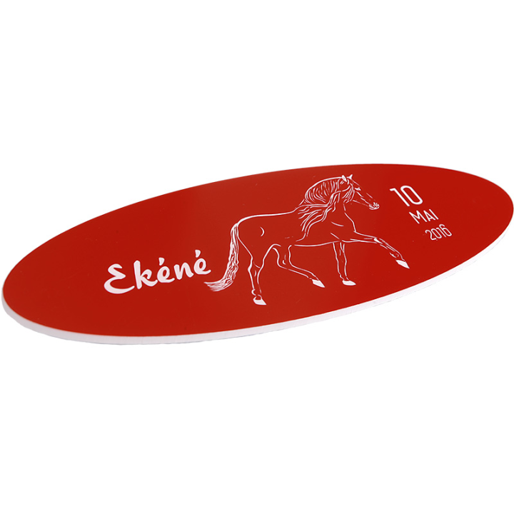 Plaque De Box Ovale Rouge