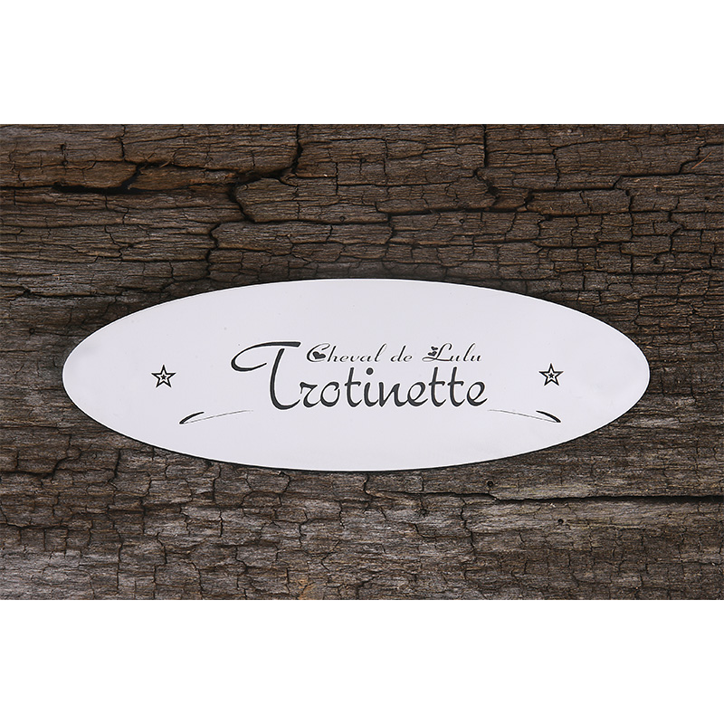 Plaque De Box Ovale Blanche Plaque De Box Ovale Blanche