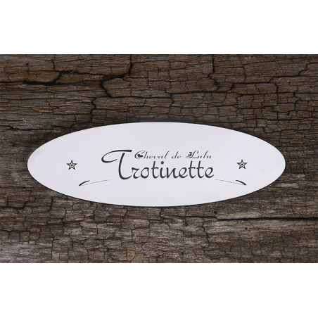 Plaque De Box Ovale Blanche