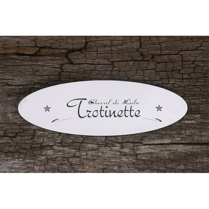 Plaque De Box Ovale Blanche