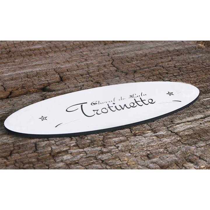 Plaque De Box Ovale Blanche