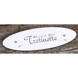 Plaque De Box Ovale Blanche