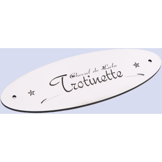 Plaque De Box Ovale Blanche