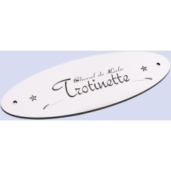 Plaque De Box Ovale Blanche