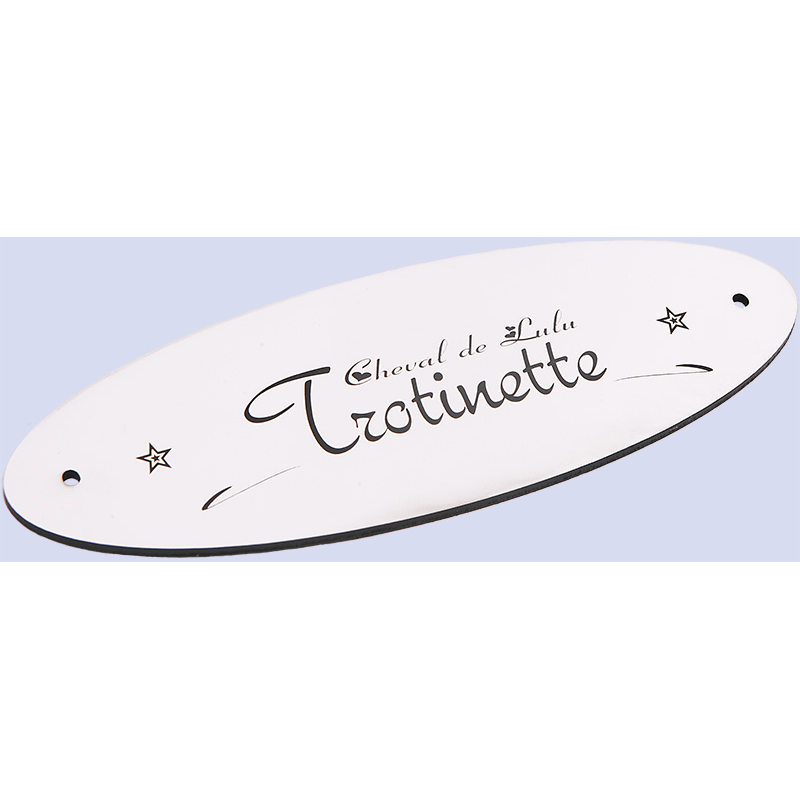 Plaque De Box Ovale Blanche