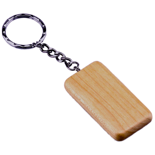 Porte-clé rectangulaire hêtre et or