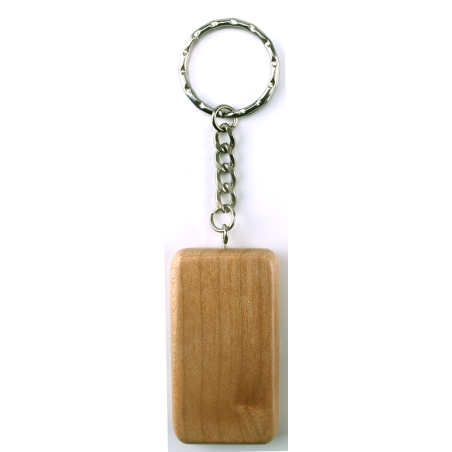 Porte-clé rectangulaire hêtre et or