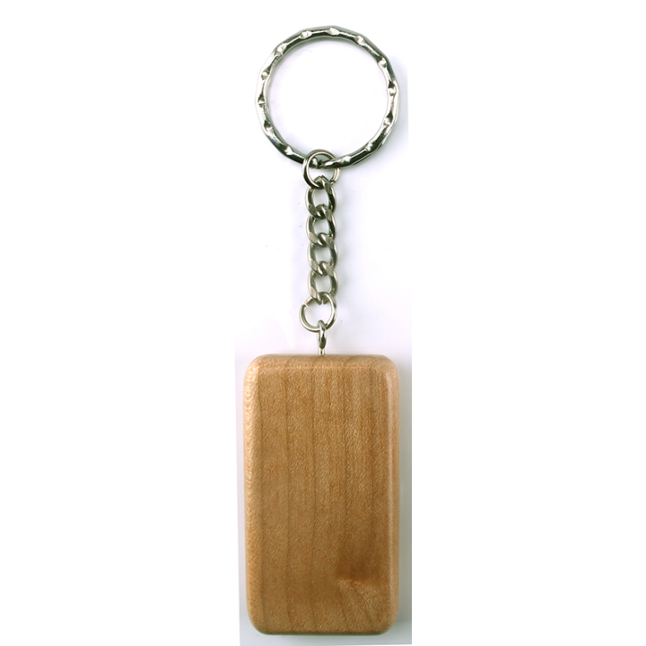Porte-clé rectangulaire hêtre et or