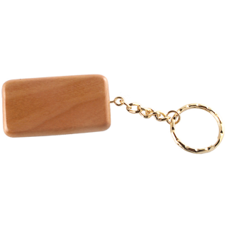 Porte-clefs rectangulaire hêtre et or