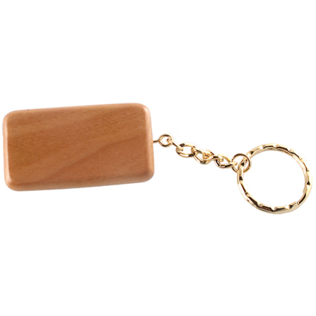 Porte-clefs rectangulaire hêtre et or