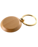 Porte-clés rond personnalisé hêtre