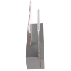 Cadre photo double plexi/bois gris