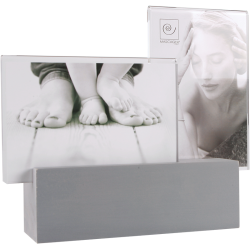 Cadre photo double plexi/bois gris