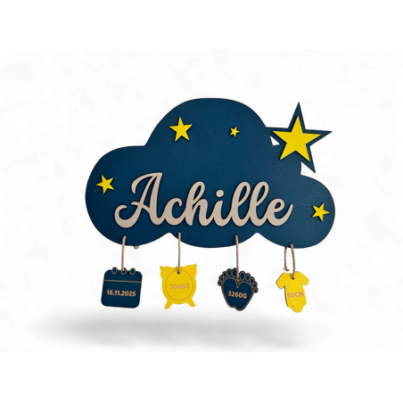 Plaque naissance bébé Achille
