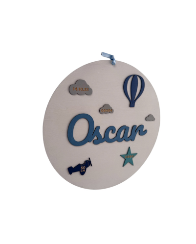 Plaque naissance bébé Oscar