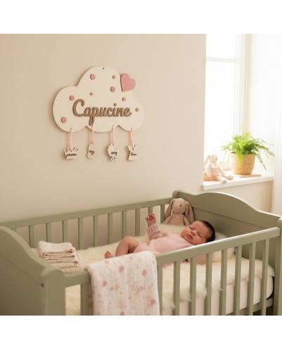 Plaque naissance bébé Capucine