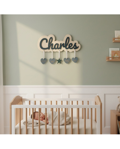 Plaque naissance bébé Charles
