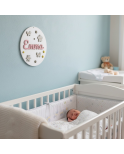 Plaque de naissance personnalisée en bois ronde 25 cm -Emma – Gravure laser prénom et détails de naissance Plaque de naissance personnalisée en bois ronde 25 cm -Emma – Gravure laser prénom et détails de naissance
