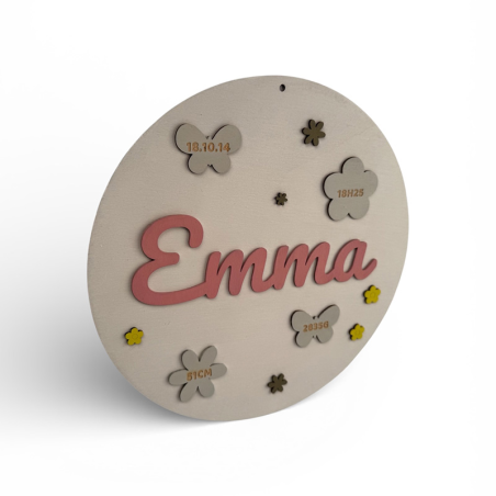 copie de Plaque naissance bébé Emma