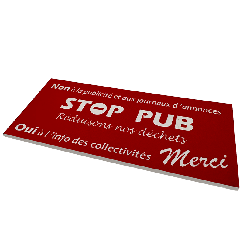 Stop Pub Rectangulaire 100x45 mm – Plaque Non à la Publicité pour Boîte aux Lettres – Rouge, Bleu ou Gris – Avec ou sans Adhésif Stop Pub Rectangulaire 100x45 mm – Plaque Non à la Publicité pour Boîte aux Lettres – Rouge, Bleu ou Gris – Avec ou sans Adhésif