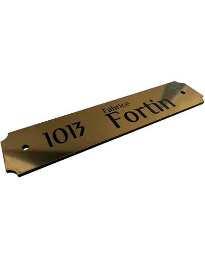 Plaque Maison Or Brossé Personnalisée 186x37 mm