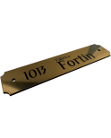 Personalized House Number Sign Brushed Gold – Custom Number & Text – Rectangular Scalloped Edges