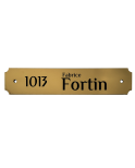 Personalized House Number Sign Brushed Gold – Custom Number & Text – Rectangular Scalloped Edges