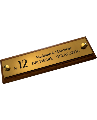 Plaque de Maison Personnalisée Or Brossé 186x37 mm