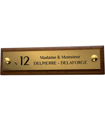 Plaque de Maison Personnalisée Or Brossé 186x37 mm