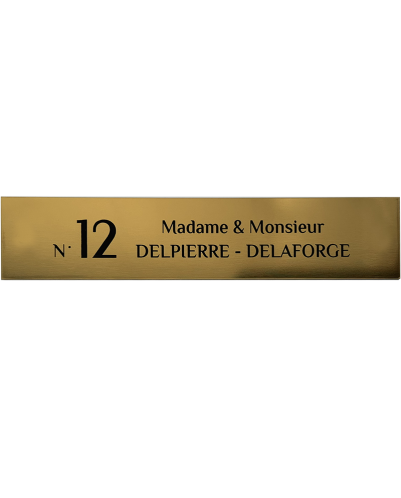Plaque de Maison Personnalisée Or Brossé 186x37 mm
