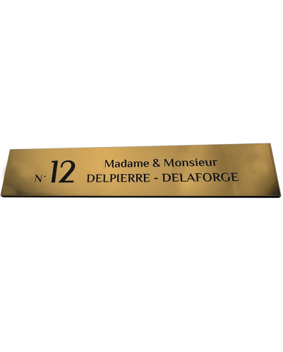 Plaque de Maison Personnalisée Or Brossé 186x37 mm