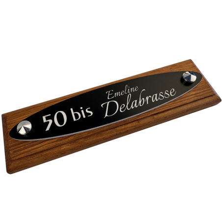 Personalized Oval Black House Sign – White Engraving – Weather Resistant – Wall or Door Plaque