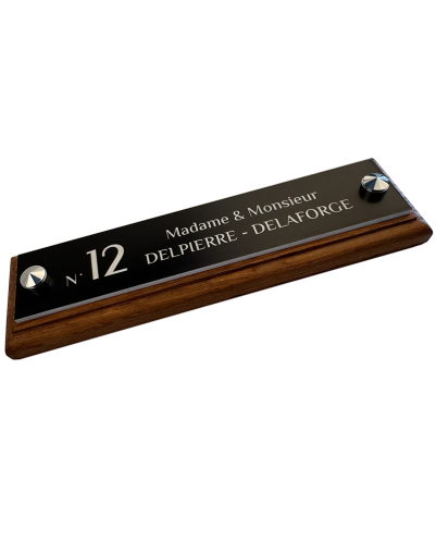 Plaque Numéro de Maison Rectangulaire Personnalisée Noire – Gravure Blanche Permanente – Plaque Extérieure Résistante