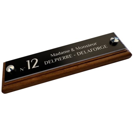 Personalized Rectangular House Number Sign Black – White Permanent Engraving – Weather Resistant Outdoor Plaque