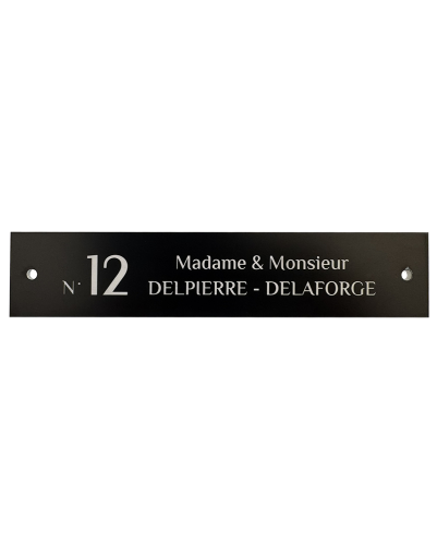 Plaque Numéro Maison Rectangulaire Personnalisée | Gravure Blanche Permanente