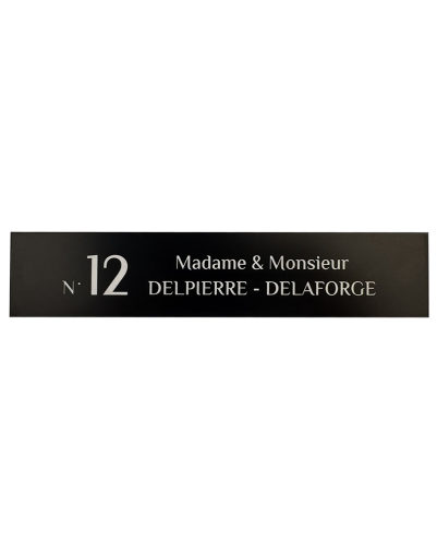 Plaque Numéro Maison Rectangulaire Personnalisée | Gravure Blanche Permanente