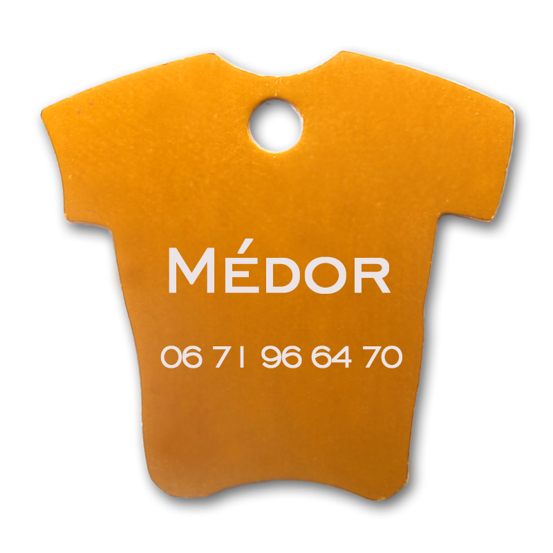 Personalized Dog ID Tag T-Shirt Shape | Anodized Aluminum Engraved Tag