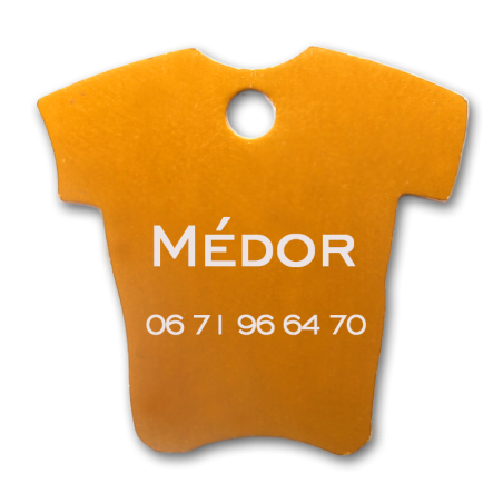 Personalized Dog ID Tag T-Shirt Shape | Anodized Aluminum Engraved Tag