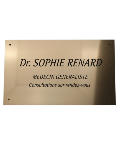 Custom Doctor Sign Brushed Gold 200x300 mm | Professional Engraved Plaque