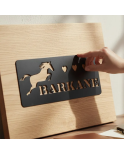 Plaque box cheval 3 cœurs