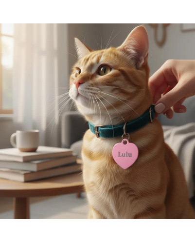 Personnalised Heart ID Tag - Large Size, Laser Engraved for Dogs & Cats | 2cado
